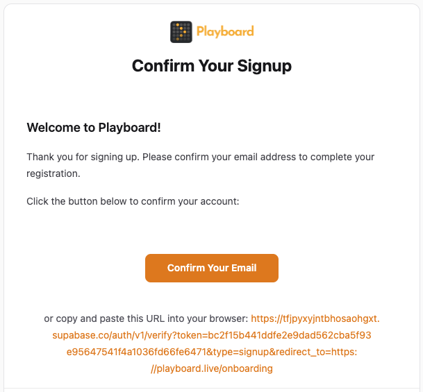 Example verification email.