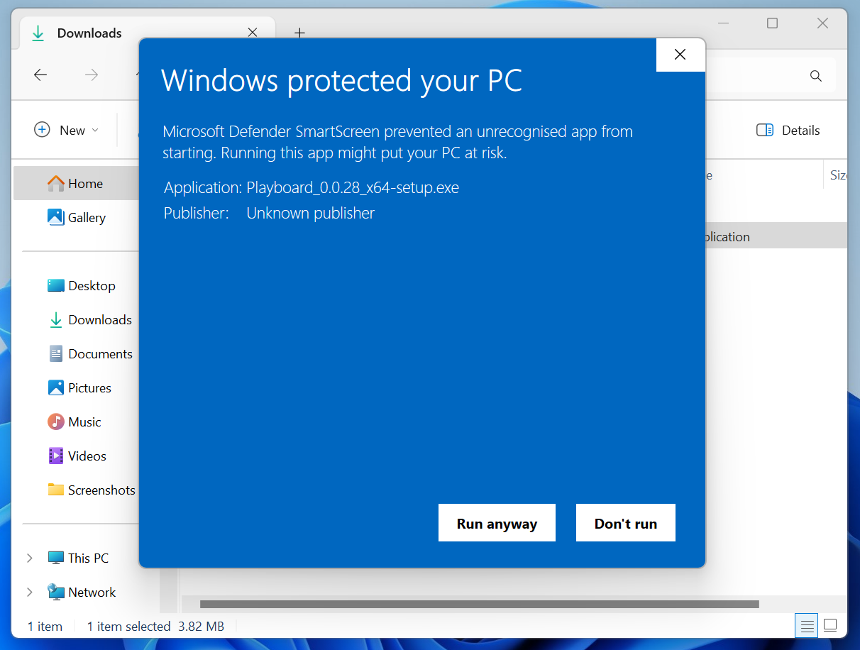 Windows Defender SmartScreen.
