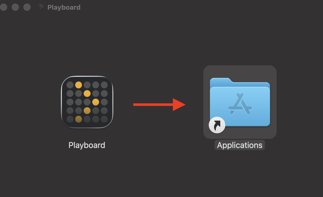 Drag the Playboard Player to the Applications folder.