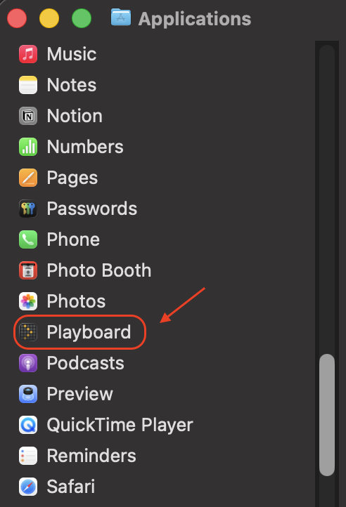 Device Applications folder.