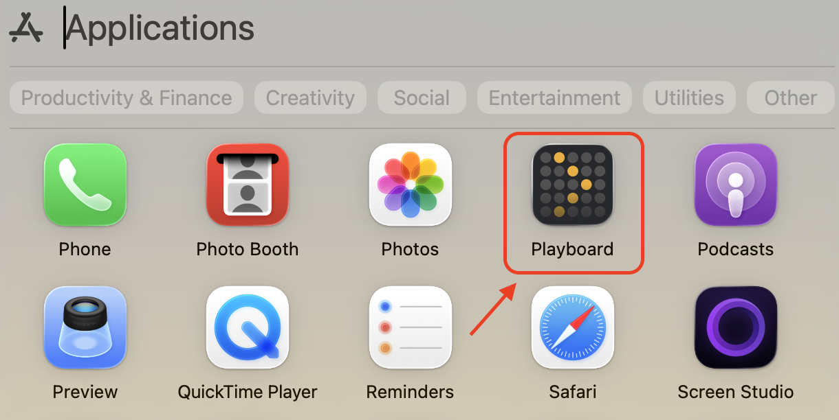 Playboard Player app on Mac.