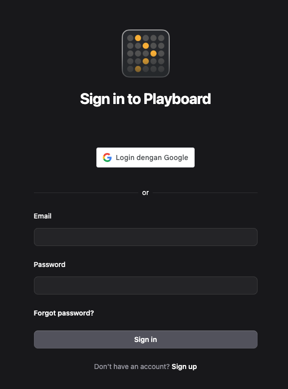 Sign in form.